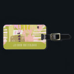 Étiquette À Bagage Art Abstrait Moderne Lime Vert Rose Personnalisé<br><div class="desc">Balise de bagage personnalisée pour Mariage vert et rose d'art Abstrait moderne</div>