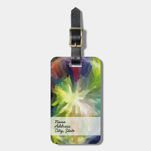 Étiquette À Bagage Art Abstrait | Peinture Abstraite 9 (Devant Vertical)