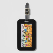 Étiquette À Bagage Art africain Danseurs Abstraits fantastiques (Devant Vertical)