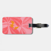 Étiquette À Bagage Art Botanique Stylé Leaf Nature en rose et rouge (Dos horizontal)