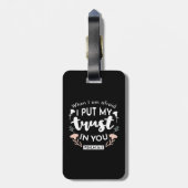 Étiquette À Bagage Art chrétien floral foncé - Psaume 56:3 (Dos Vertical)