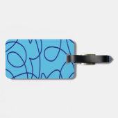 Étiquette À Bagage Art contemporain en bleu (Dos horizontal)