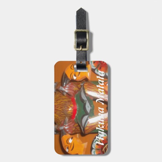 Étiquette À Bagage Art Culturel Unique - Design Sri-Lankais/Indonésie (Devant Vertical)