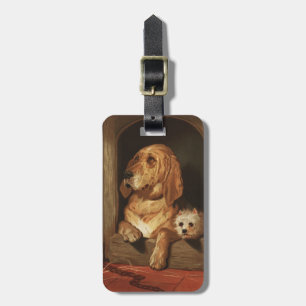 Étiquette À Bagage Art de chien Bloodhound et Westie victorien vintag
