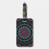 Étiquette À Bagage Art de mandala coloré vibrant (Dos Vertical)