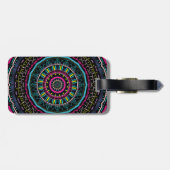 Étiquette À Bagage Art de mandala coloré vibrant (Dos horizontal)