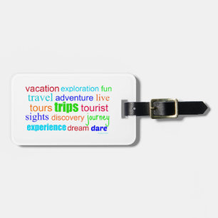 Étiquette À Bagage Art de mots de voyage et d'exploration