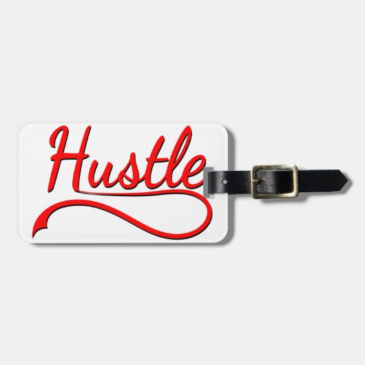 Étiquette À Bagage Art de typographie Hustle (Devant horizontal)