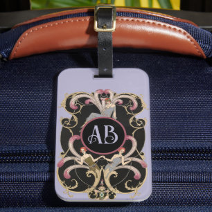 Étiquette À Bagage Art déco festif d'anniversaire