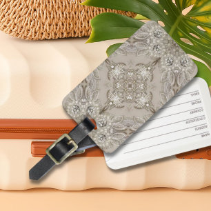 Étiquette À Bagage Art Déco Glamour Vintage Mode Gris Beige