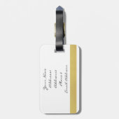 Étiquette À Bagage Art Déco Ocean Wave Patten Gold Parties scintillan (Dos Vertical)