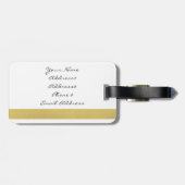 Étiquette À Bagage Art Déco Ocean Wave Patten Gold Parties scintillan (Dos horizontal)