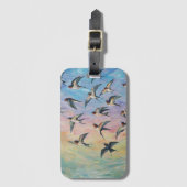Étiquette À Bagage art des oiseaux migrateurs (Devant Vertical)