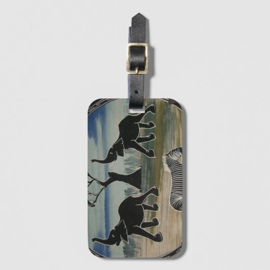 Étiquette À Bagage Art Eléphant Africain (Devant Vertical)