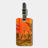 Étiquette À Bagage Art en bambou asiatique (Devant Vertical)