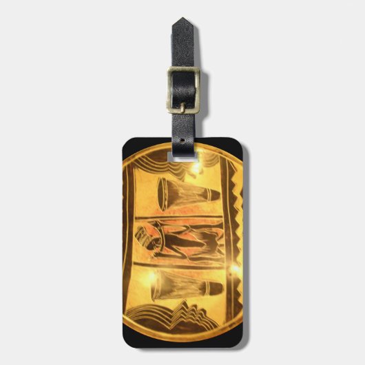 Étiquette À Bagage Art Ethnique Africain d'or Imprimer (Devant Vertical)