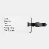 Étiquette À Bagage Art géométrique simple noir, blanc et jaune (Dos horizontal)