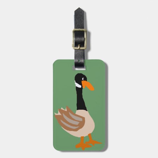 Étiquette À Bagage Art idiot de primitif d'oie (Devant Vertical)