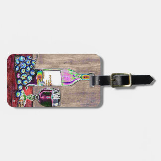 Étiquette À Bagage Art impressionniste de vin et de raisins