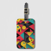 Étiquette À Bagage Art moderne Abstrait géométrique audacieux (Devant Vertical)
