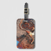 Étiquette À Bagage Art moderne Brown, bleu et orange (Devant Vertical)