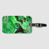 Étiquette À Bagage Art numérique vert en marbre fluide (Devant Horizontal)