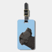 Étiquette À Bagage Art original de chien de peintre noir de Labrador  (Devant Vertical)