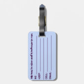 Étiquette À Bagage Art original : "Eeny, maigre, miny, moe..." (Dos Vertical)