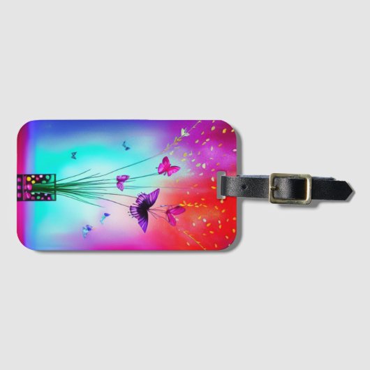 Étiquette À Bagage Art papillon (Devant Horizontal)