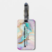 Étiquette À Bagage Art parties scintillant abstrait en marbre pastel (Dos Vertical)