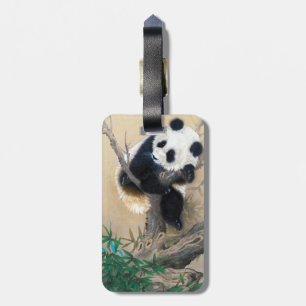 Étiquette À Bagage Art pelucheux doux mignon chinois frais d'arbre