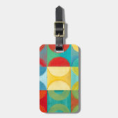 Étiquette À Bagage Art Pop brillant avec cercles et Carré (Devant Vertical)