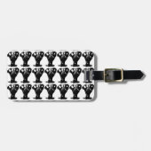 Étiquette À Bagage Art pop Eléphant Noir & Blanc (Devant horizontal)