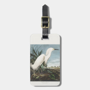 Étiquette À Bagage Art vintage d'Audubon représentant une Grande Aigr