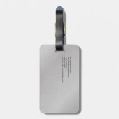 Étiquette À Bagage Artiste de maquillage branché Silver Grey Orange M (Dos Vertical)