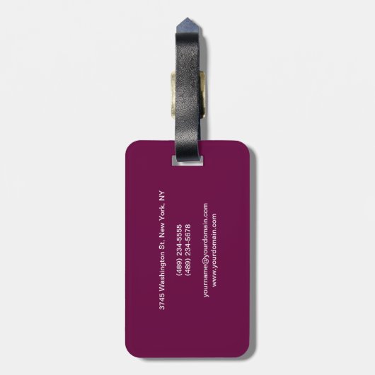 Étiquette À Bagage Artiste de maquillage violet tyrien unique (Dos Vertical)