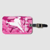 Étiquette À Bagage Arts Marshall Pour Les Filles Joli Rose (Devant Horizontal)