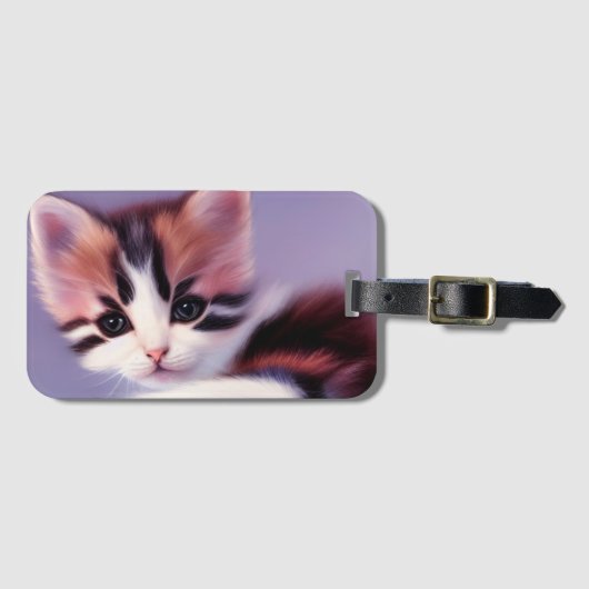 Étiquette À Bagage Artsy Kitten (Devant Horizontal)