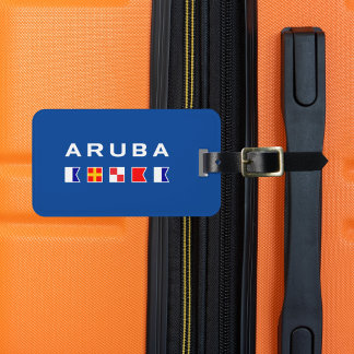 Étiquette À Bagage Aruba Maritime Signal Nautique Drapeaux Couleur fo