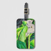 Étiquette À Bagage Arum blanc Lily aquarelle tropicale florale (Devant Vertical)