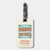 Étiquette À Bagage ASAP | Aussi Au Sud Que Possible Y'ALL (Dos Vertical)