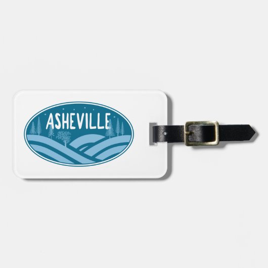 Étiquette À Bagage Asheville Caroline du Nord Extérieur (Devant horizontal)
