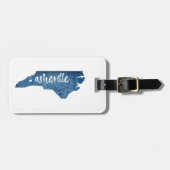Étiquette À Bagage Asheville Caroline du Nord Grain de bois (Devant horizontal)
