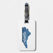 Étiquette À Bagage Asheville Caroline du Nord Grain de bois (Dos Vertical)