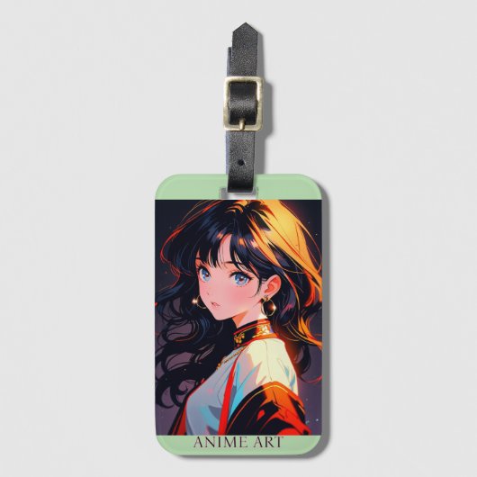 Étiquette À Bagage Asian anime cute girl design (Devant Vertical)