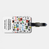 Étiquette À Bagage Asie| Motif des symboles (Dos horizontal)