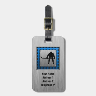 Étiquette À Bagage Aspect aluminium brossé Hockey