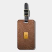 Étiquette À Bagage Aspect cuir marron masculin (Devant Vertical)