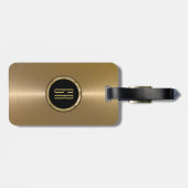 Étiquette À Bagage Aspect en acier inoxydable métallique monogramme (Dos horizontal)