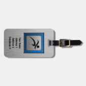 Étiquette À Bagage Aspect métallique brossé en cours d'exécution (Devant horizontal)